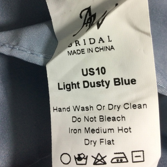 AW BRIDAL SZ 10 L light dusty blue halter keyhole wide leg jumpsuit NEW B152 - Picture 10 of 10